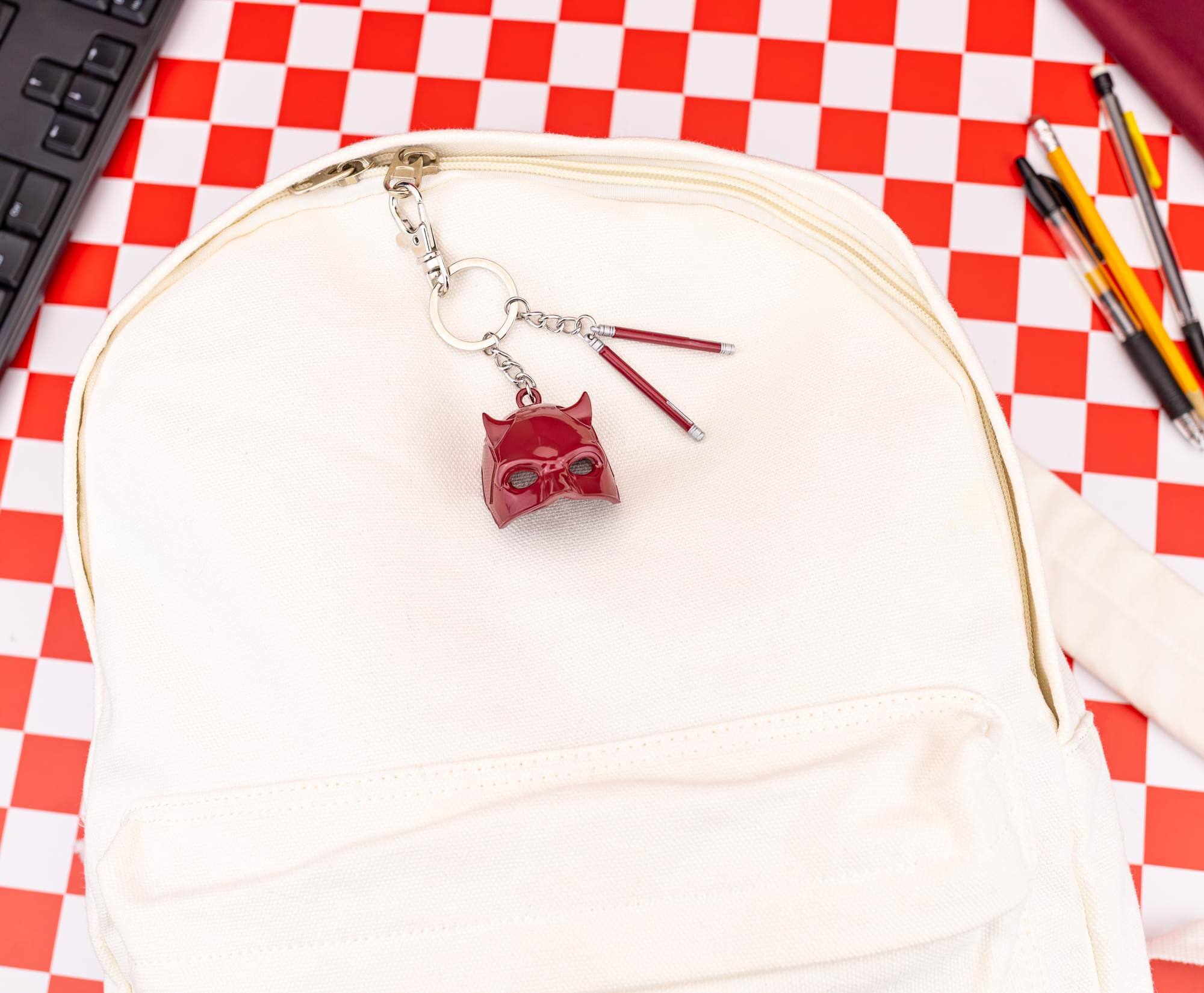 Alt View 4. Marvel - Marvel Daredevil: Born Again Mask and Billy Clubs 3D Enamel Keychain - Multi-Colored.