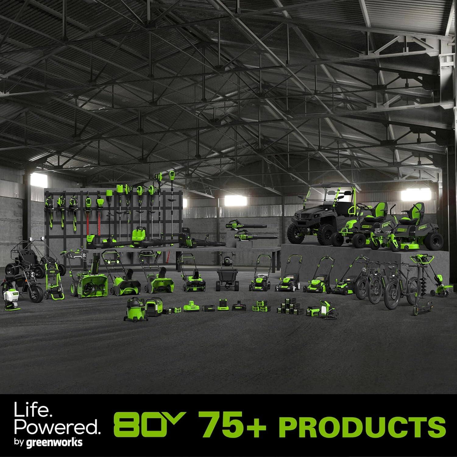 Life. Powered.  
80Y 75+ PRODUCTS  
by greenworks