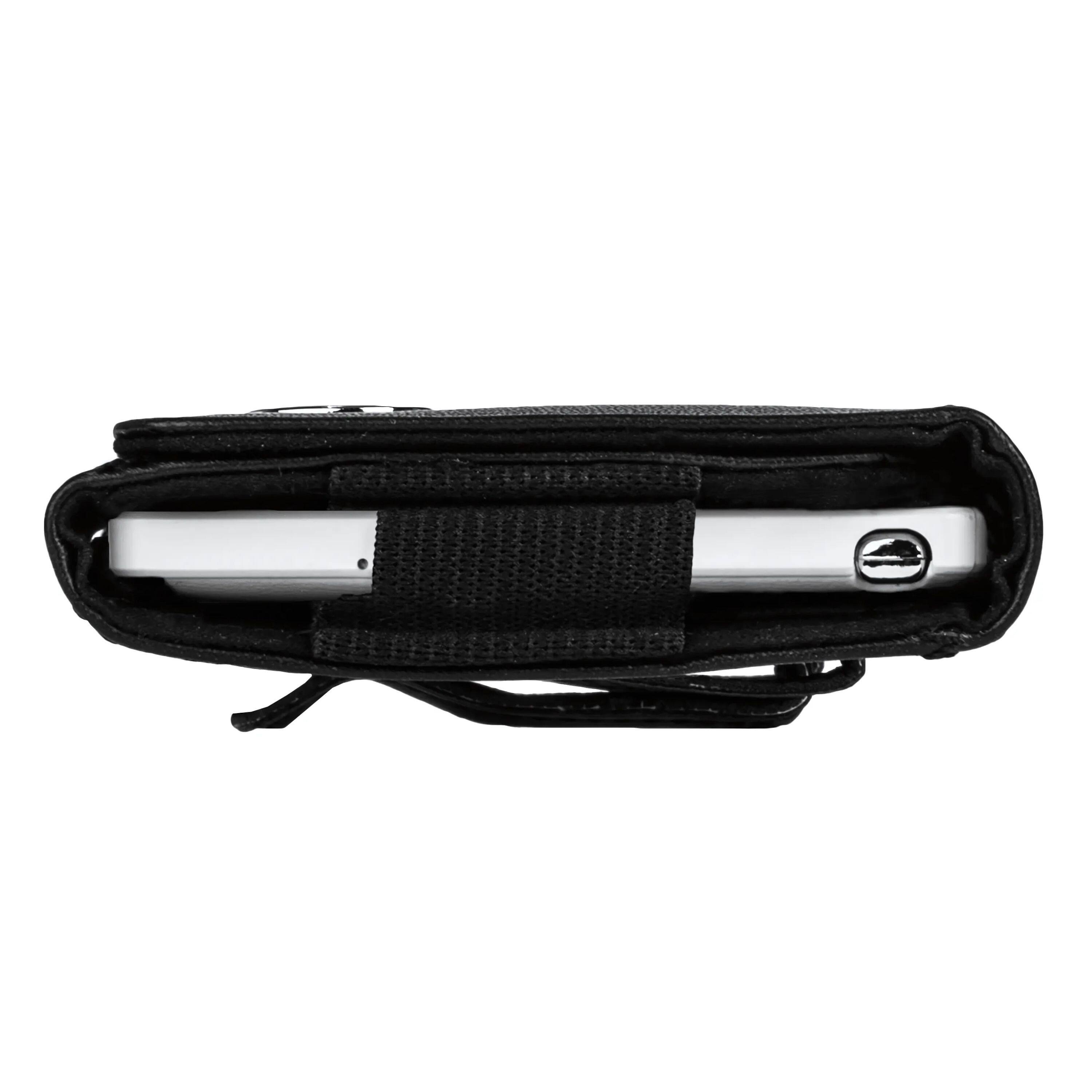 Back. Kitcheniva - PU Belt Holster For 6.1″ Phones Leather Black - Leather Black.