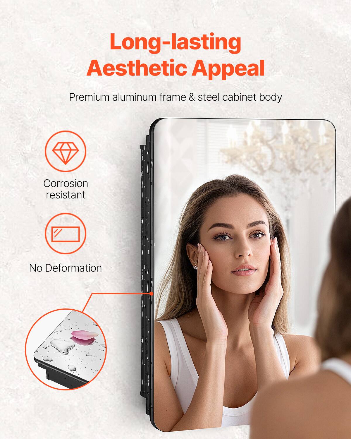 Long-lasting Aesthetic Appeal

Premium aluminum frame & steel cabinet body

- Corrosion resistant
- No Deformation