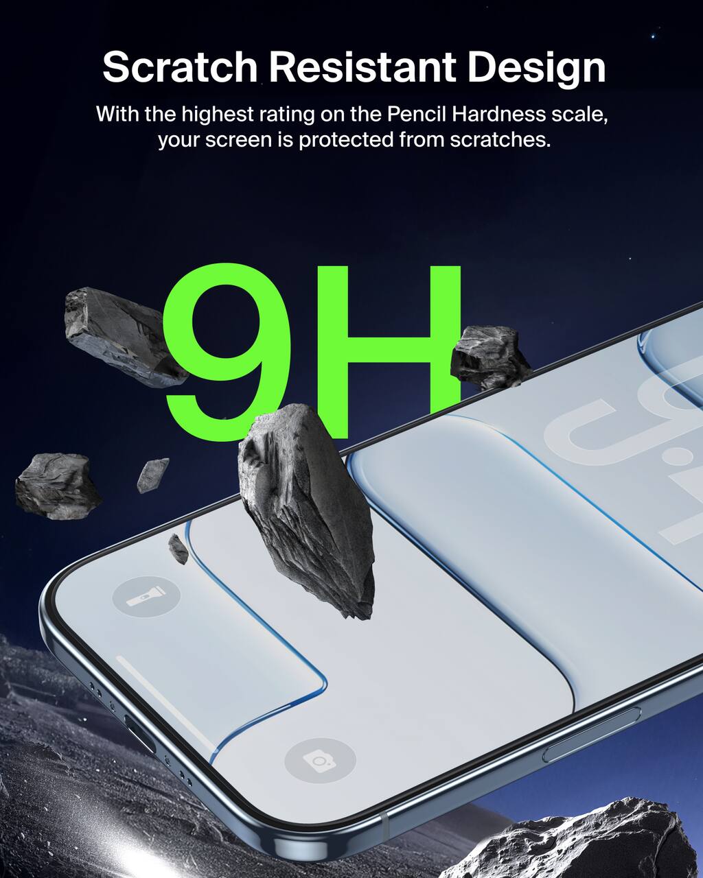 Scratch Resistant Design  
With the highest rating on the Pencil Hardness scale, your screen is protected from scratches.  
9H
