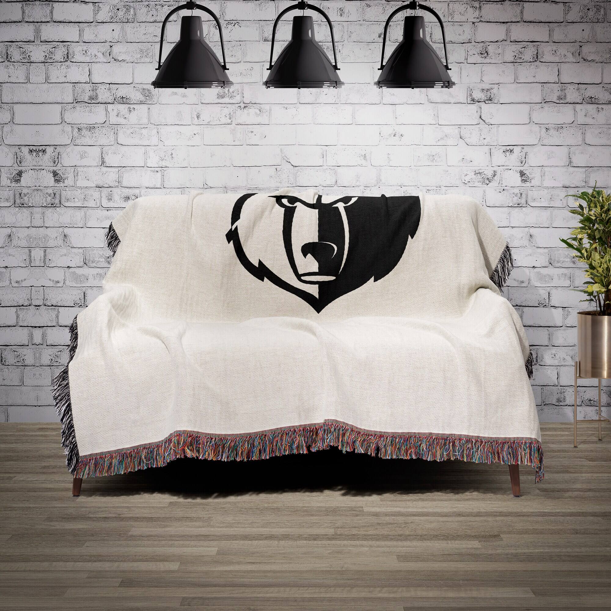 Alt View 1. Chad & Jake - Memphis Grizzlies Woven Blanket - White.