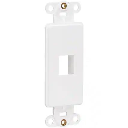 Front. Tripp Lite - Eaton Tripp Lite Series Center Plate Insert, Decora Style - Vertical, 1 Port, TAA - 1 x Total Number of Socket(s) - White.