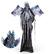 Front. Costway - 6ft Halloween Animatronic Decoration Animated Dragon with Light Up Eyes Posable Wings & Arms Sound - Black, Blue White.