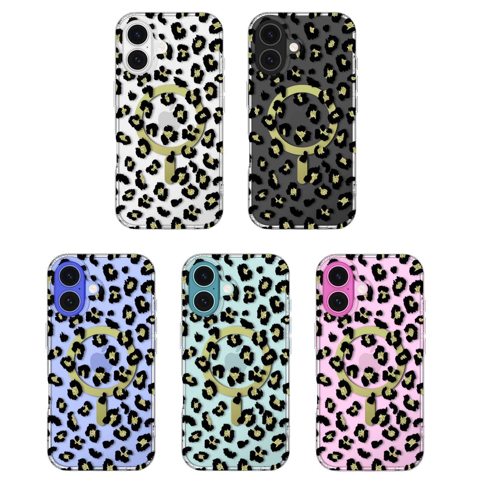 Alt View 2. Ornarto - ORNARTO Designed for iPhone 16 Case 6.1" with Leopard Print,Compatible with MagSafe,Clear Shockproof Case-Black - Black.