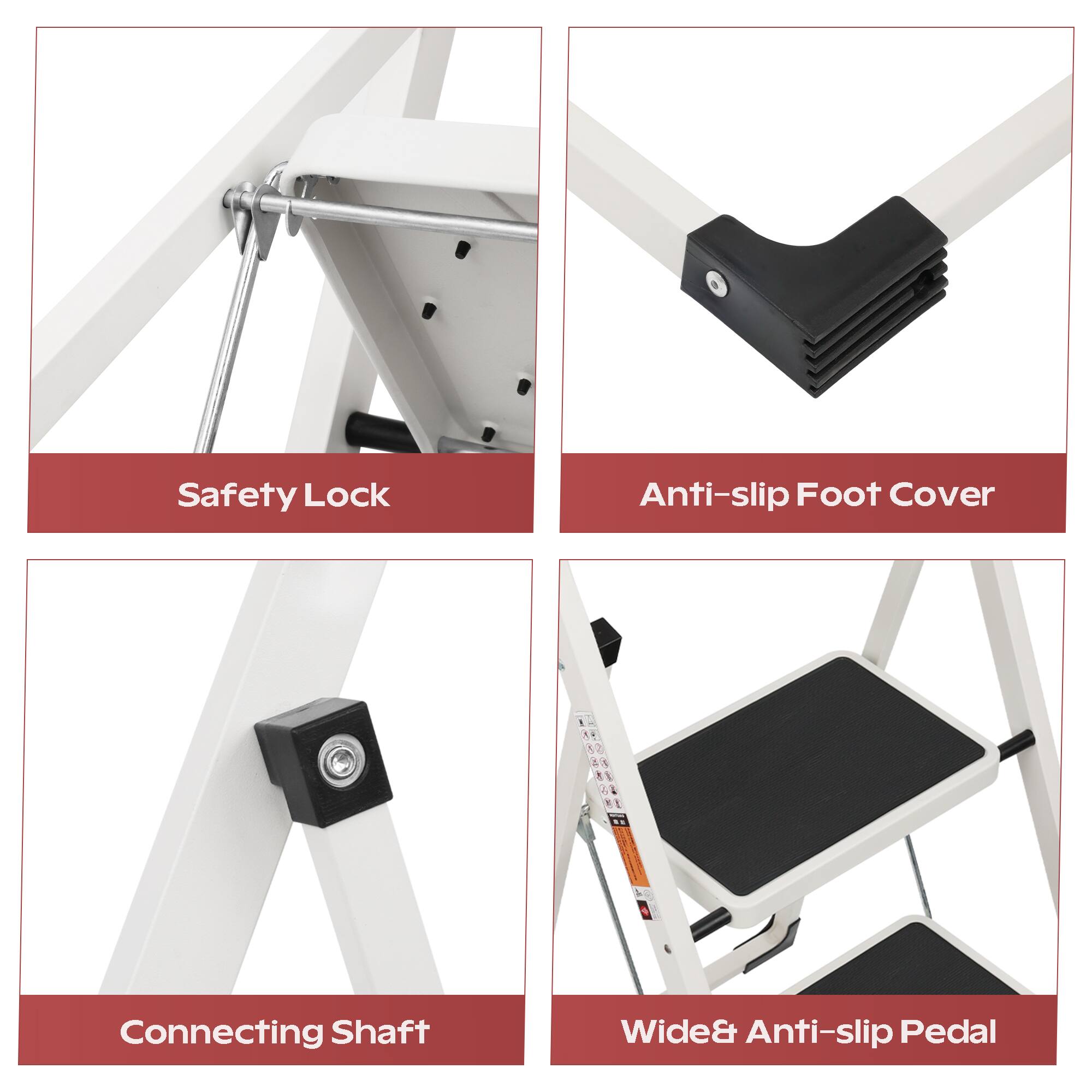 Safety Lock  
Anti-slip Foot Cover  
Connecting Shaft  
Wide & Anti-slip Pedal