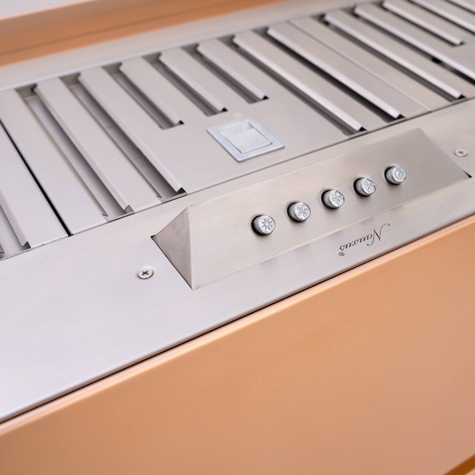 Alt View 2. Akicon - Akicon 36-in Ducted 600-CFM Copper Wall-Mounted Range Hood with Charcoal Filter - Copper.