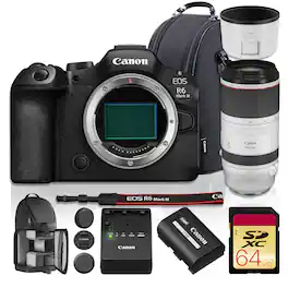 Canon - EOS R6 Mark III Mirrorless Camera with Stop Motion Firmware + RF 100-500L