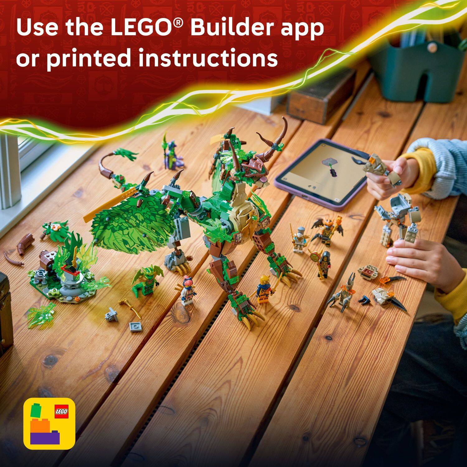 Use the LEGO® Builder app or printed instructions