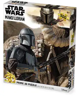 PopMarket - The Mandalorian Mando contains 500pc 24x18 in 3D Lenticular Puzzle - COLLECTIBLES - Multicolor