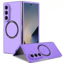 Dteck - for Samsung Galaxy Z Fold8 Ultra Case,Slim Matte PC Phone Cover,Mag Safe Compatible,Magnetic Folding Shockproof Cover - Purple