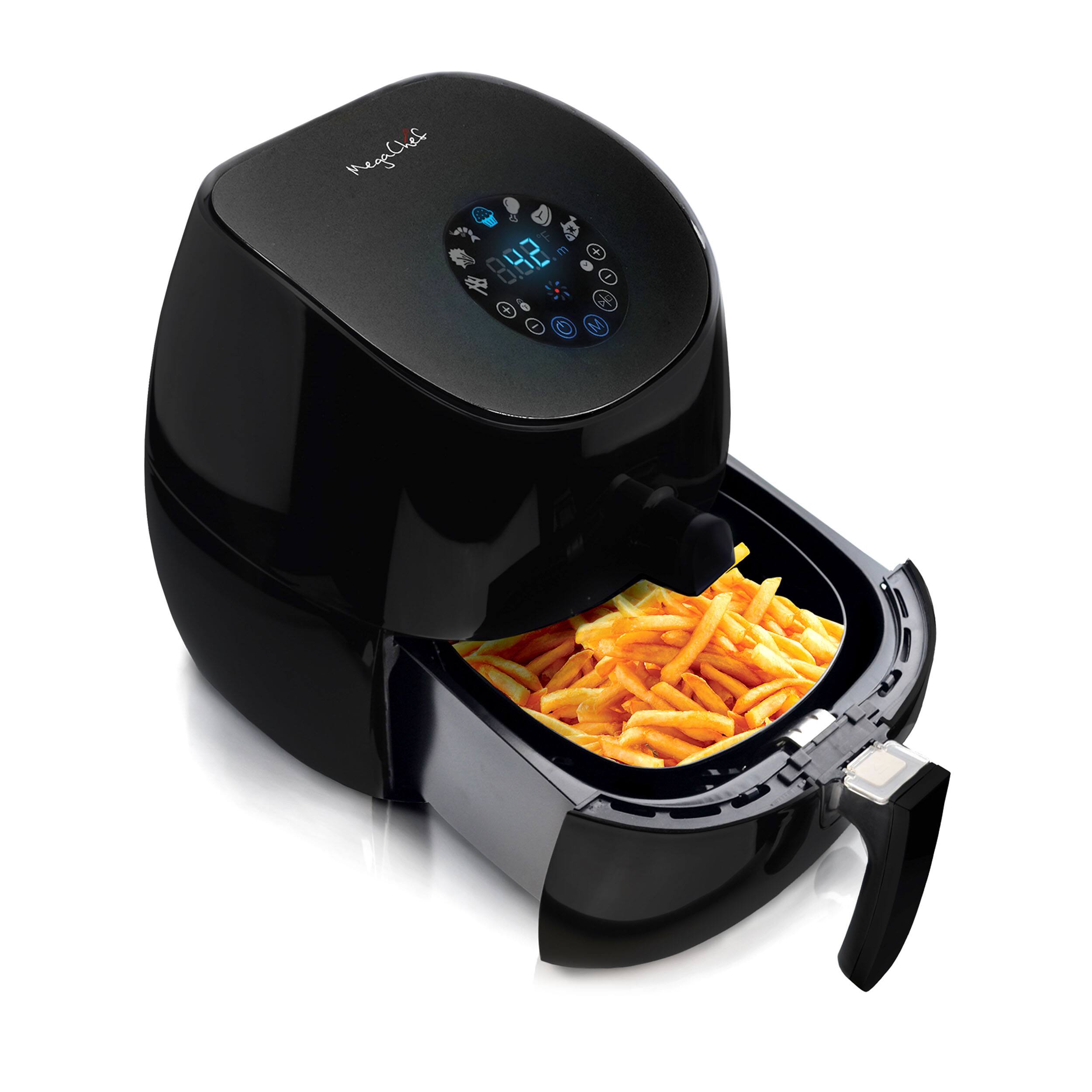 Alt View 7. MegaChef - MegaChef 3.5 Quart Airfryer And Multicooker With 7 Pre-programmed Settings in Sleek Black - Black.