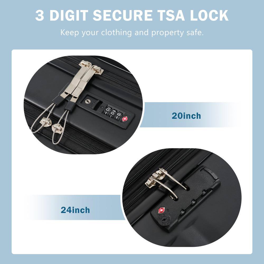 3 DIGIT SECURE TSA LOCK  
Keep your clothing and property safe.

20inch

24inch