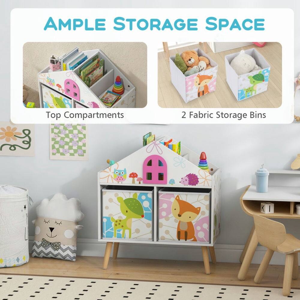 AMPLE STORAGE SPACE

Top Compartments

2 Fabric Storage Bins