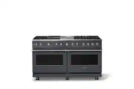 Viking - Pro 5 Series 9.4 Cu. Ft. Freestanding Sealed 8B LP DF Convection Range/Griddle/Grill - Cast Black - Cast Black