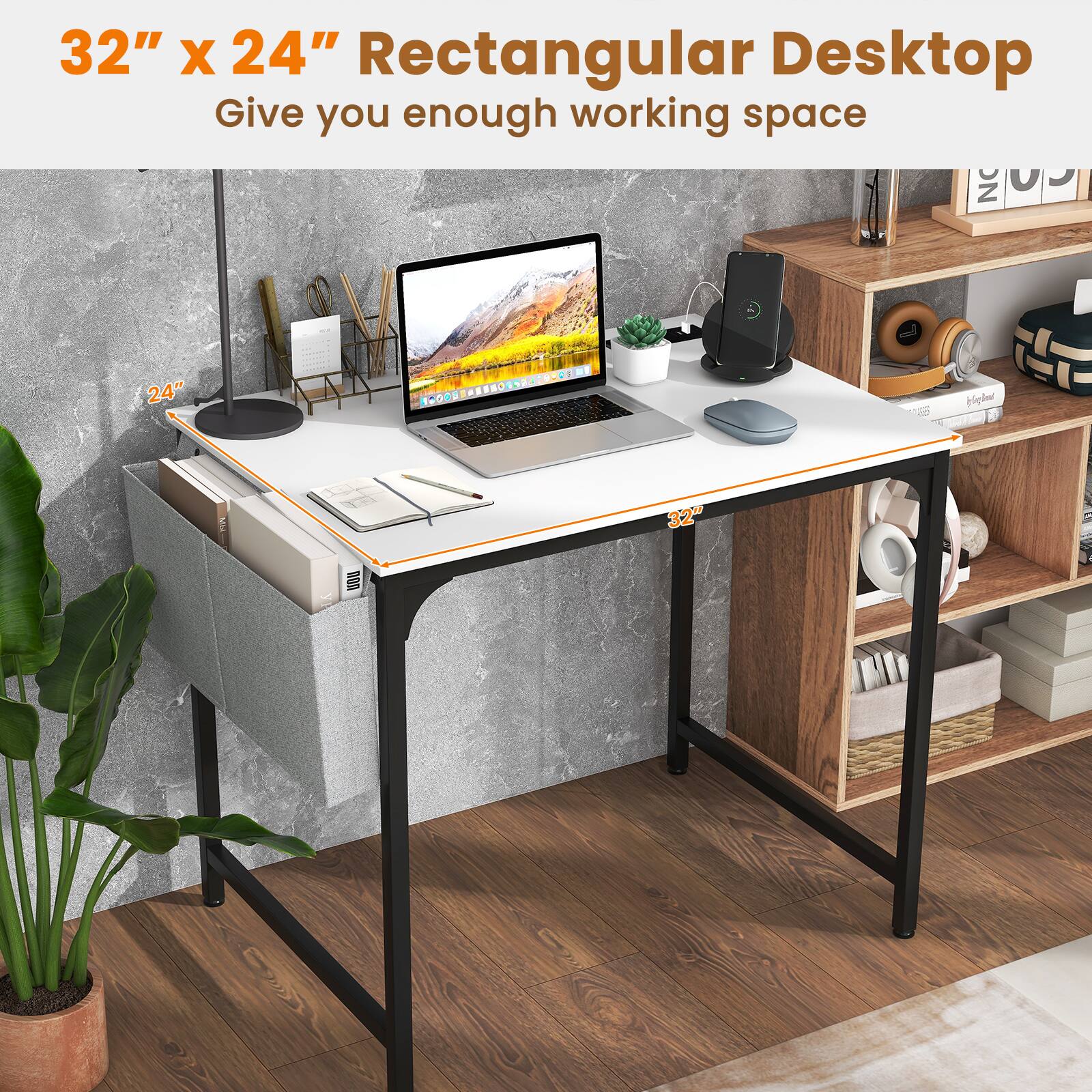 32" x 24" Rectangular Desktop Give you enough working space NO U J 24" 37470-01m 2 ... - EENO  Hiqw in V 32" O
