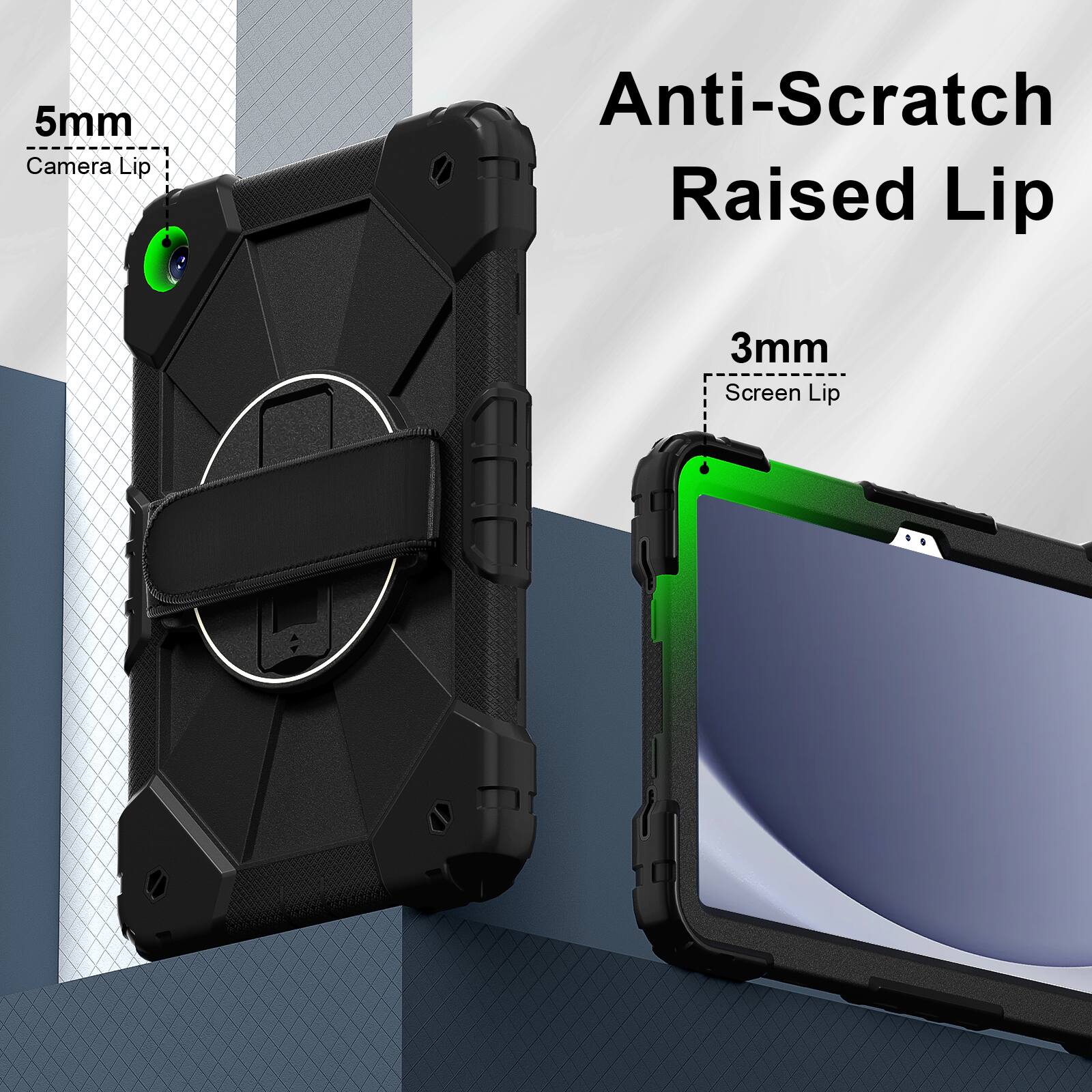 5mm Camera Lip  
Anti-Scratch Raised Lip  
3mm Screen Lip