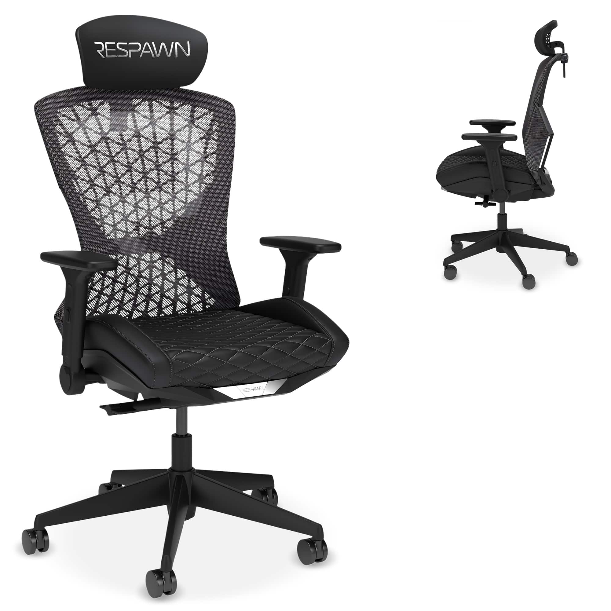 Respawn Products - RESPAWN SPIRE - Ergonomic Office Chair w/ Cooling Gel Seat Cushion, Comfy Breathable Mesh Reclining Gaming Chair - Stealth Black