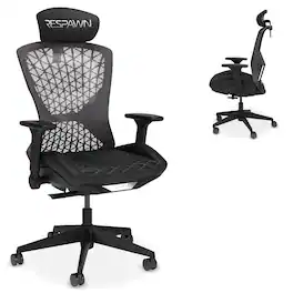 Respawn Products - RESPAWN SPIRE - Ergonomic Office Chair w/ Cooling Gel Seat Cushion, Comfy Breathable Mesh Reclining Gaming Chair - Stealth Black