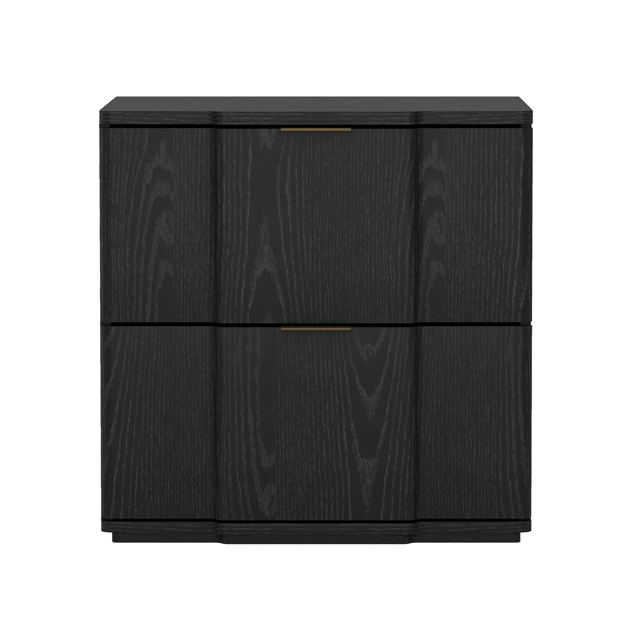 Manhattan Comfort - Clive Mid-Century Modern 22" Nightstand - Black/Gold