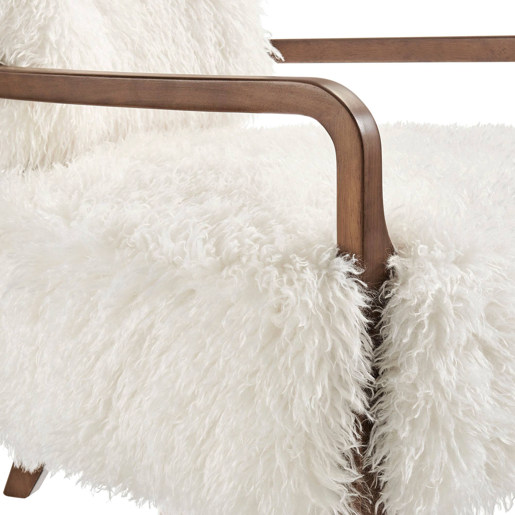 Alt View 5. Modway - Zinnia Faux Fur Accent Chair by Modway - White.