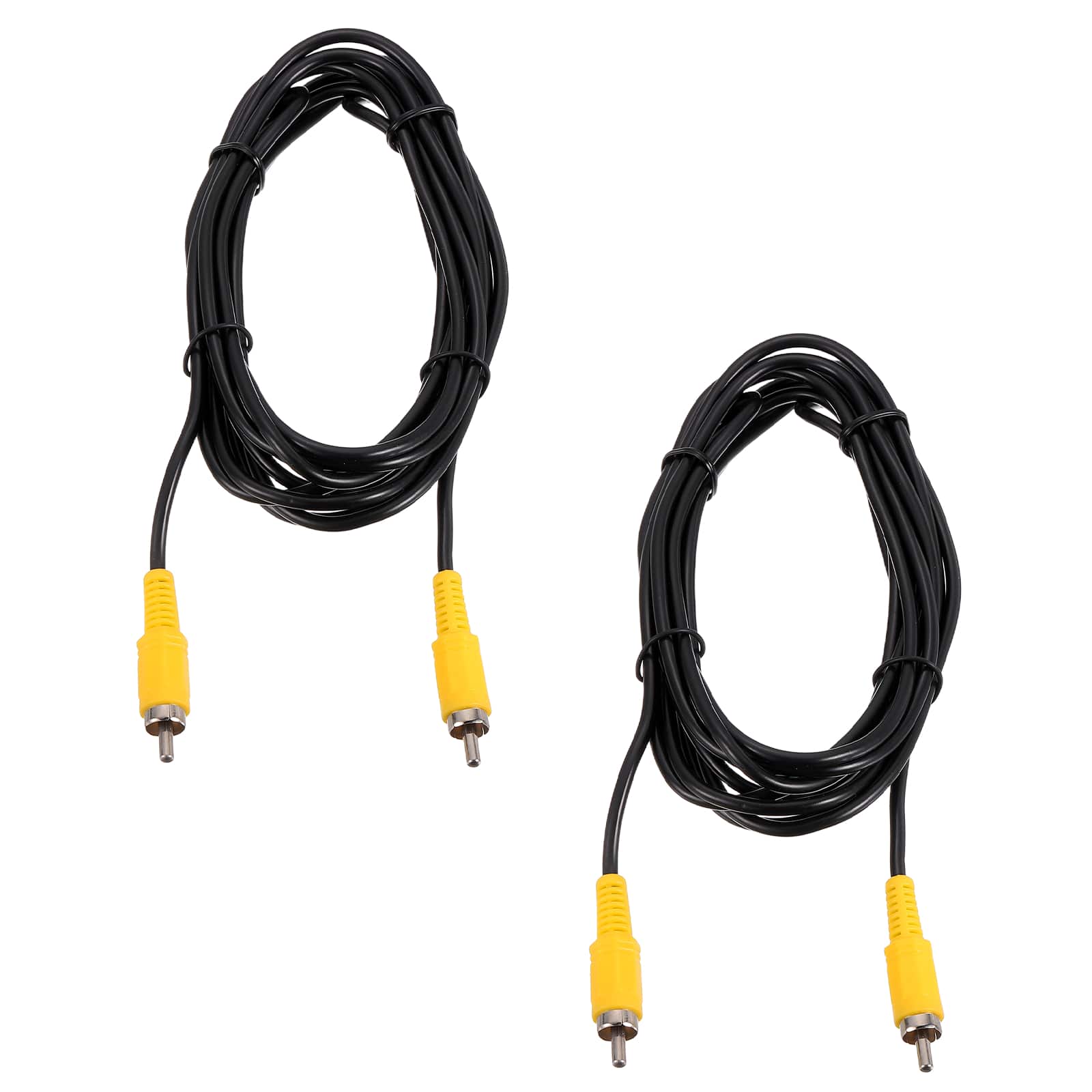 Unique Bargains - 2pcs 10ft RCA Audio Subwoofer Cable 1 RCA Male to Male Coaxial for Subwoofer Amplifier - Black