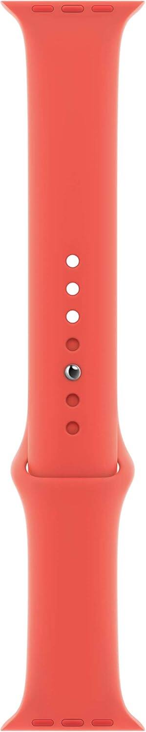 Front. Apple - Apple Watch Band - Sport Band (44mm) - Pink Citrus - Regular - Pink.