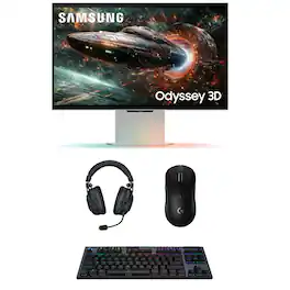 Samsung - LS27FG900XNXZA 27" Monitor with PRO-X-2-LIGHTSPEED Headset, G915 Keyboard, and PRO-X-2-SUPERLIGHT Mouse (2025) - Mercury Silver