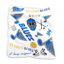 Logo Brands - St. Louis Blues 50'' x 60'' Native Raschel Plush Throw Blanket - Multicolor
