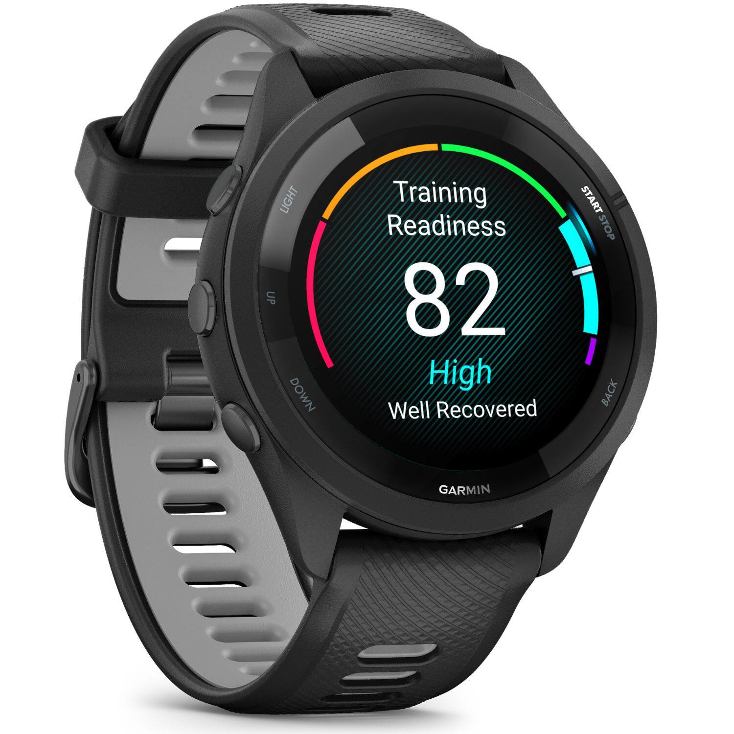 LIGHT UP DOWN  
Training Readiness 82  
High  
Well Recovered  
START STOP BACK  
GARMIN