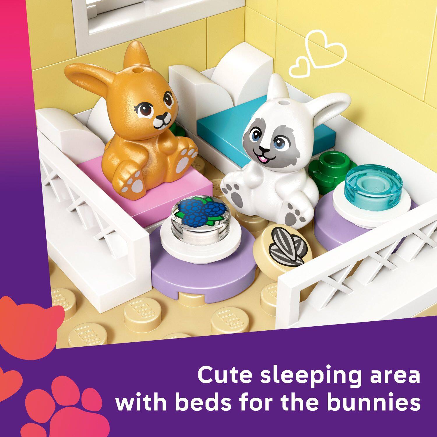 Cute sleeping area with beds for the bunnies