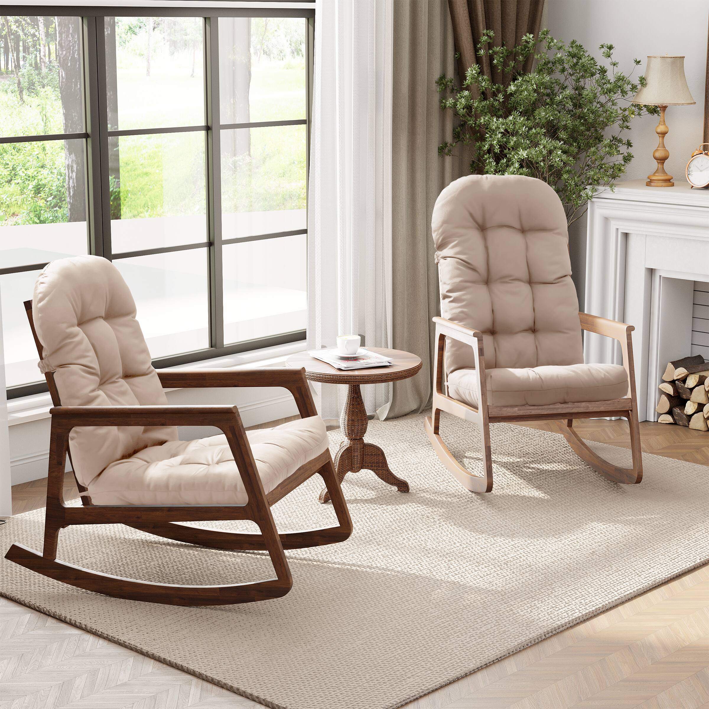 Alt View 7. Crestlive Products - Crestlive Products Outdoor High Back Adirondack Rocking Chair Cushions - Beige.