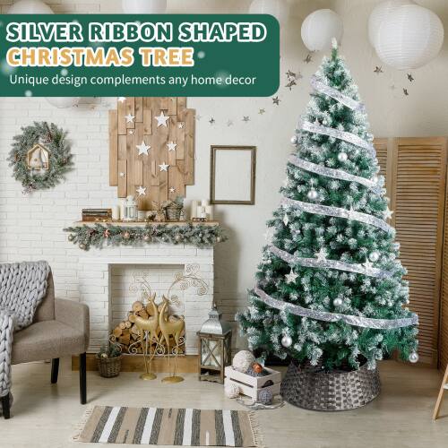 SILVER RIBBON SHAPED CHRISTMAS TREE  
Unique design complements any home decor