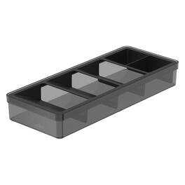 OU - In-Drawer Silverware & Utensils Organizer, 5 Compartments Flatware Storage - 14.75" x 5.9" - Black