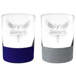 Great American Products - Charlotte Hornets 14oz. Commissioner Rocks Glass Two-Piece Set - Multicolor