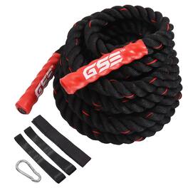 GSE Games & Sports Expert - 2" Diameter Battle Rope, Workout Battle Ropes with Anchor Strap (40FT) - Red