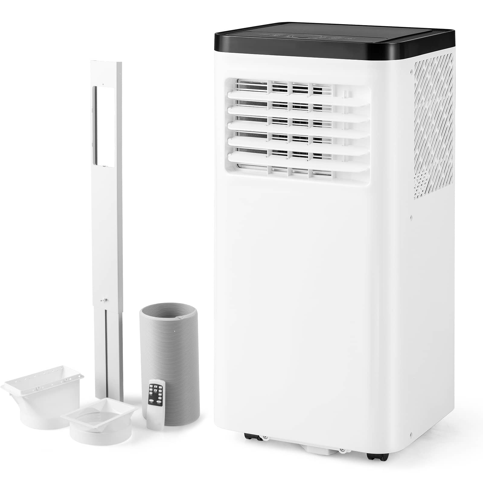 Gymax - 8000 BTU Portable Air Conditioner w/ Control Panel & Remote Control - White