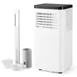 Gymax - 8000 BTU Portable Air Conditioner w/ Control Panel & Remote Control - White