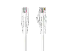 Front. Cable Leader - Cat 6a Ethernet Cable, Slim 28 AWG Snagless RJ45 Patch, 10 Gbps for Router, Gaming Console, PC, Server Rack - White.