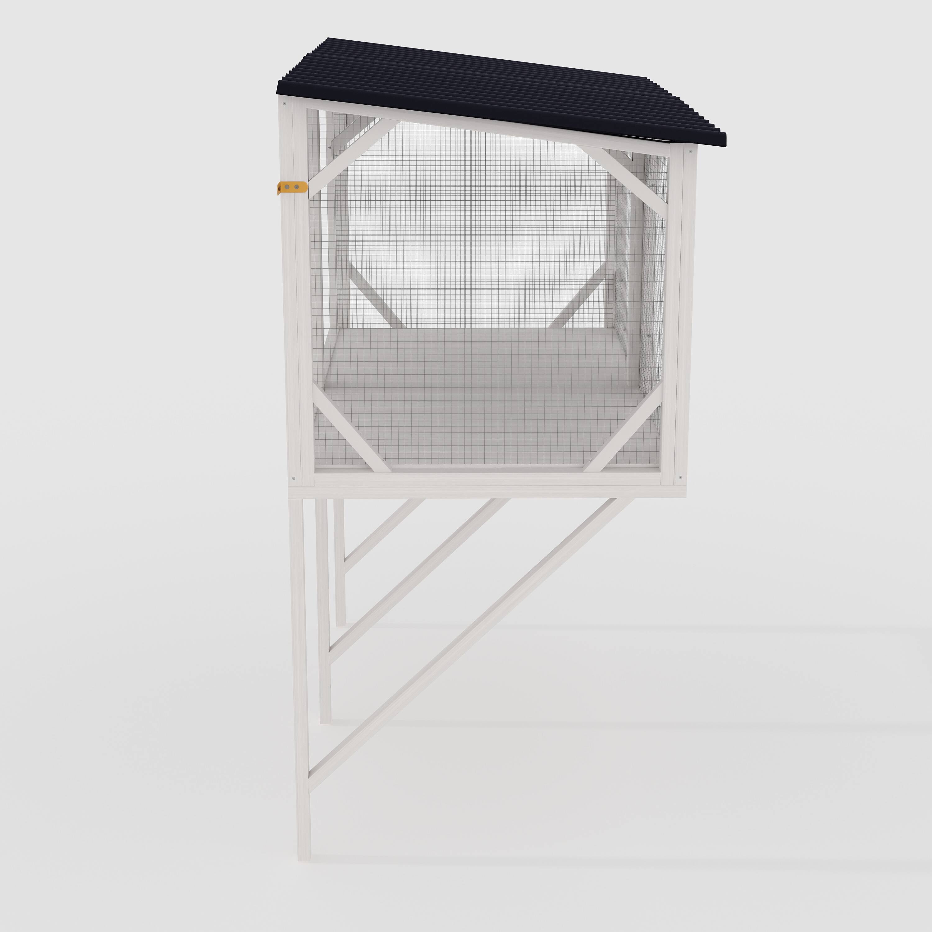 Alt View 6. Glintex - Cat Window Box, Outdoor Cat Enclosure with Bug Proof Net for Sunbathing,  Window Perch for Large Indoor Cats.