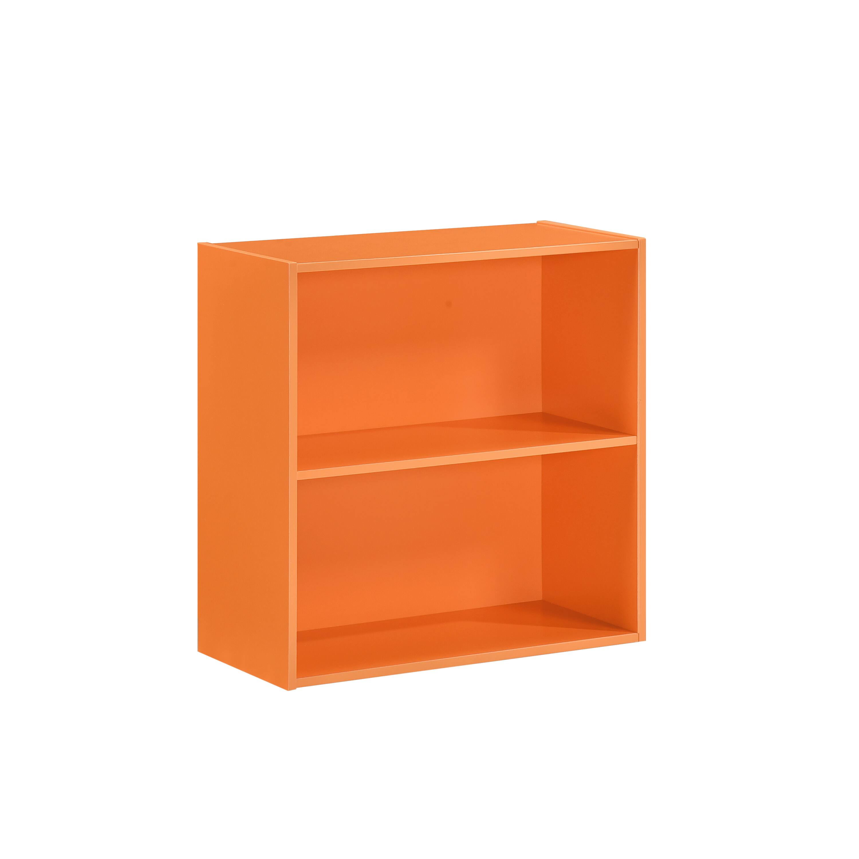 Angle. Kings Brand Furniture - Kings Brand Furniture George 2-Tier Bookcase - Orange.