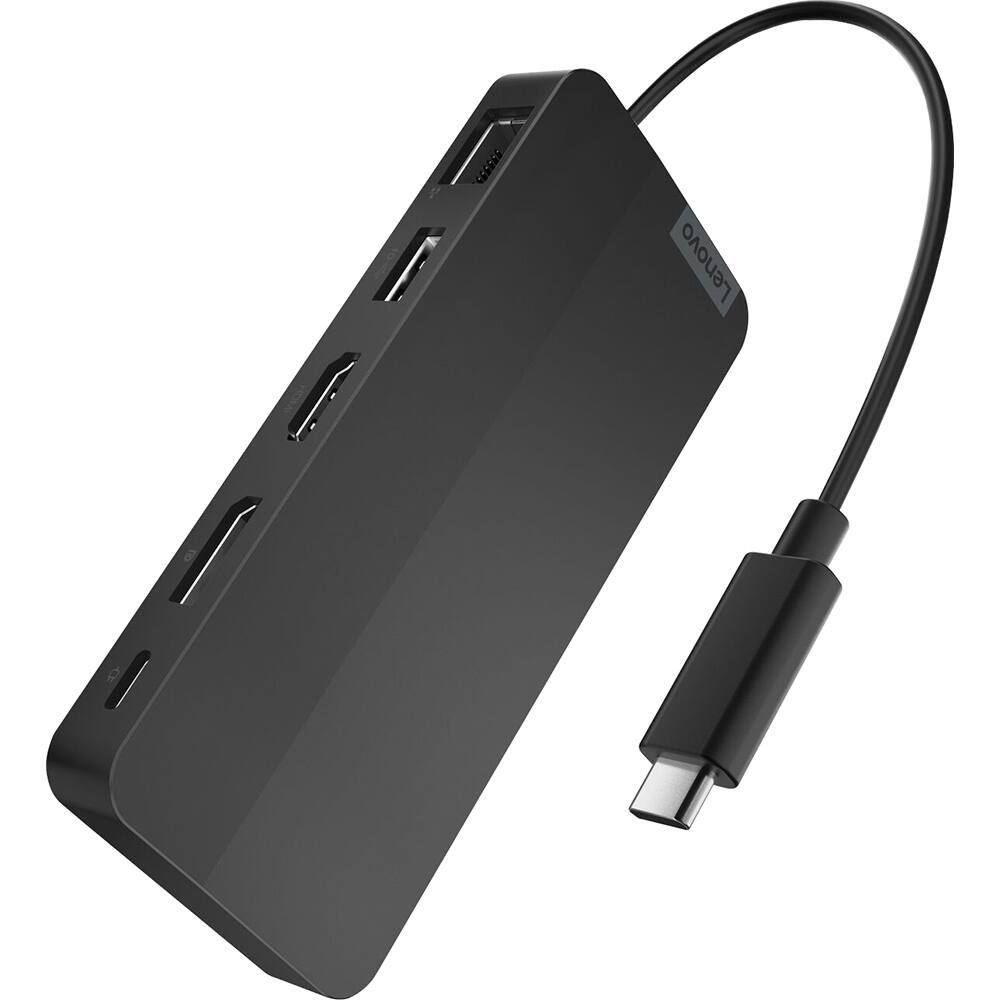 Alt View 2. Lenovo - USB-C Dual Display Travel Dock with Adapter - 40B90100US.