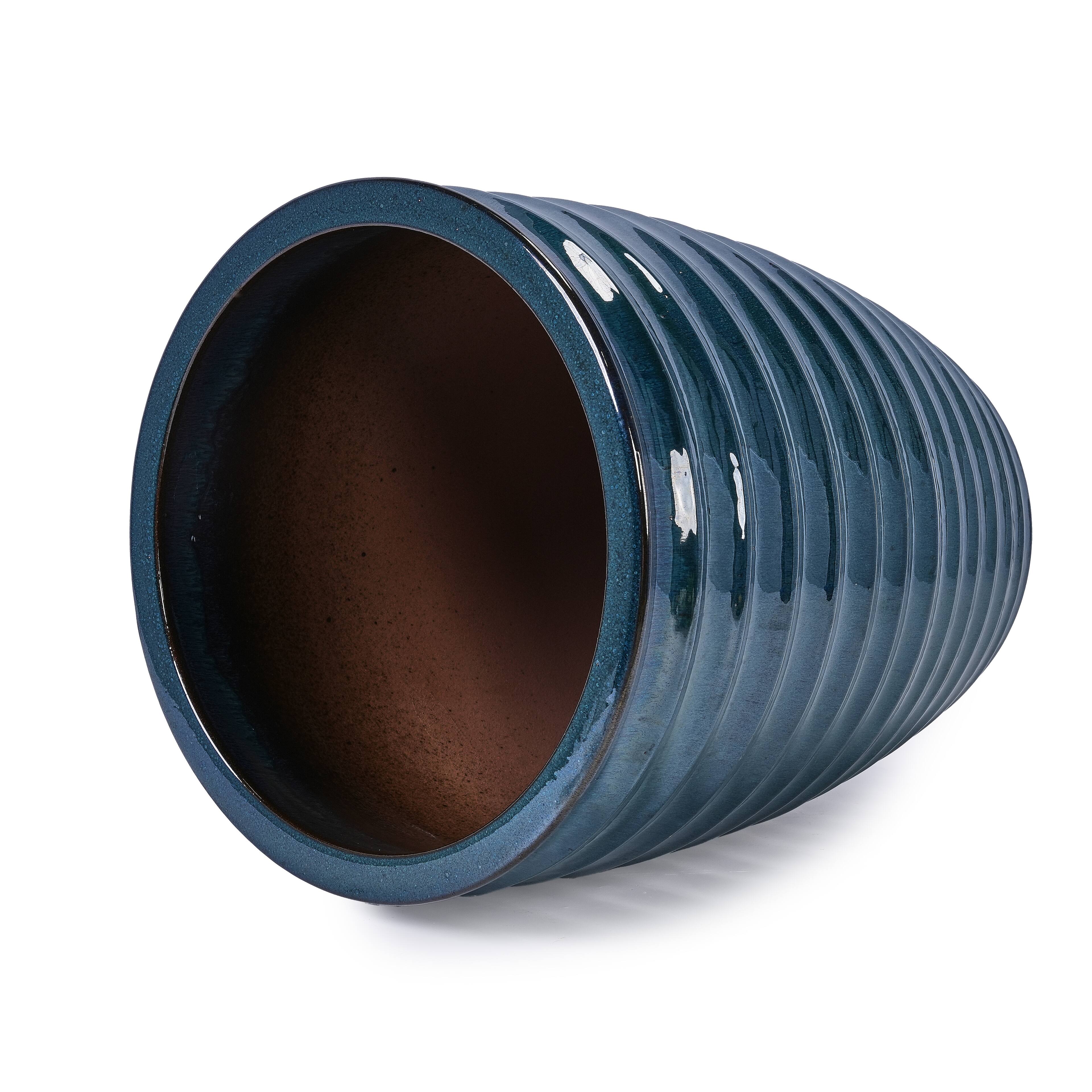 Alt View 9. Loheer - Ceramic Planter by Loheer, 17 Inch Handmade Deep Green Planter for Indoor Outdoor Doorway Monstera.