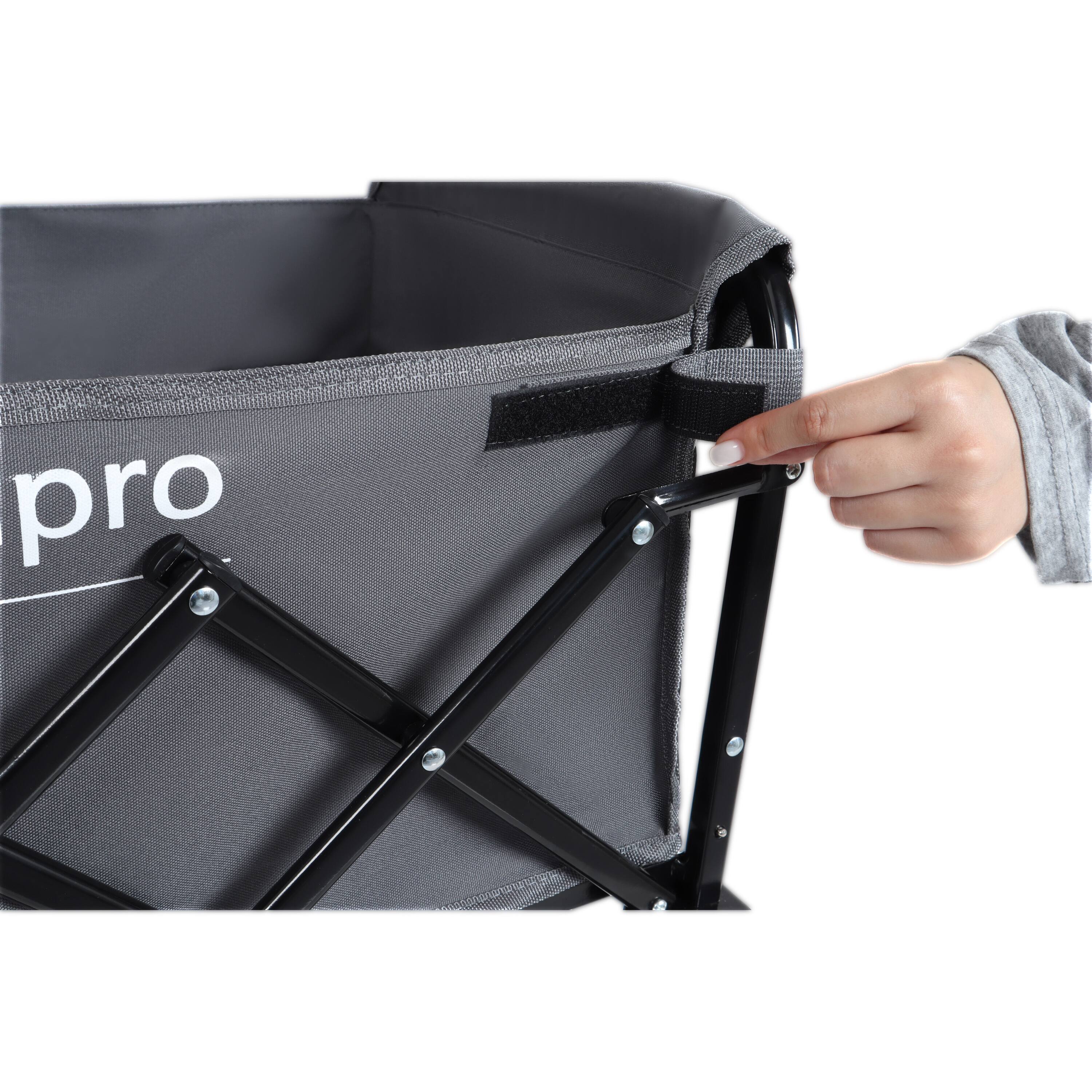 Alt View 5. Mondawe - Expandable Dual-Layer Wagon Utility Carts w/ 225LBS Capacity, 360° All-Terrain Wheels - Gray.