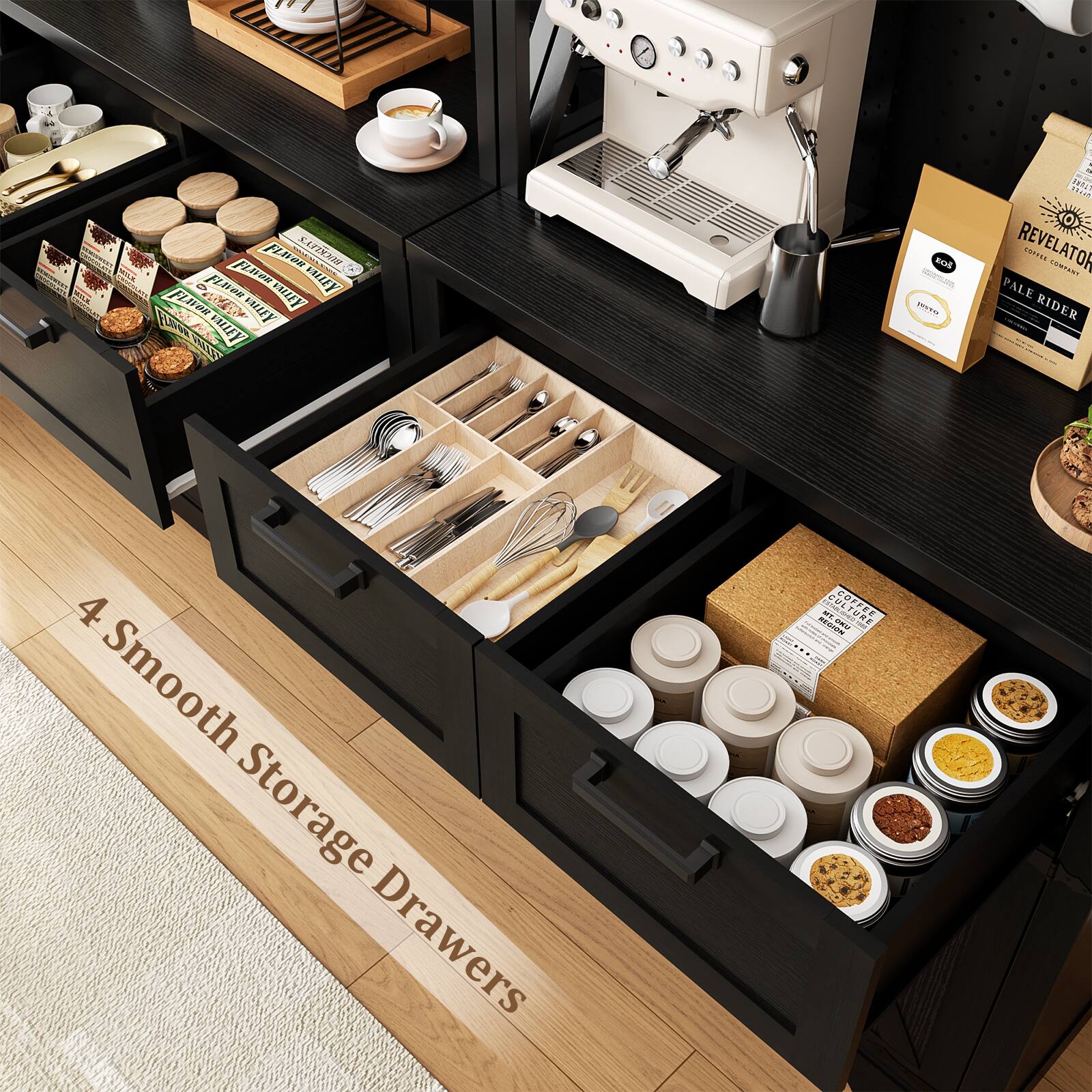 4 Smooth Storage Drawers