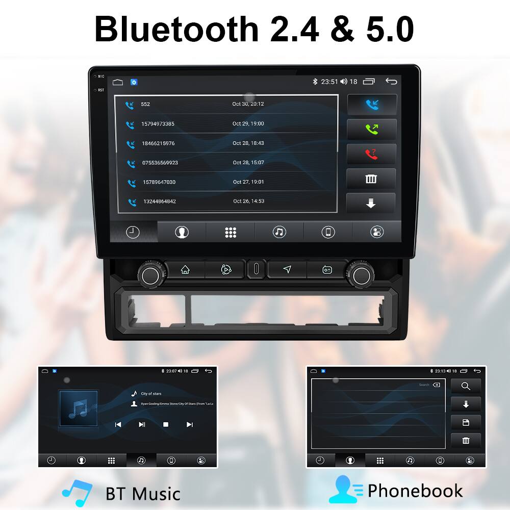 Bluetooth 2.4 & 5.0

BT Music

Phonebook