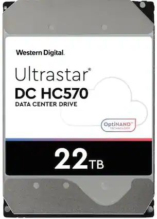 Western Digital
Ultrastar DC HC570
Data Center Drive
OptiNAND Technology
22 TB