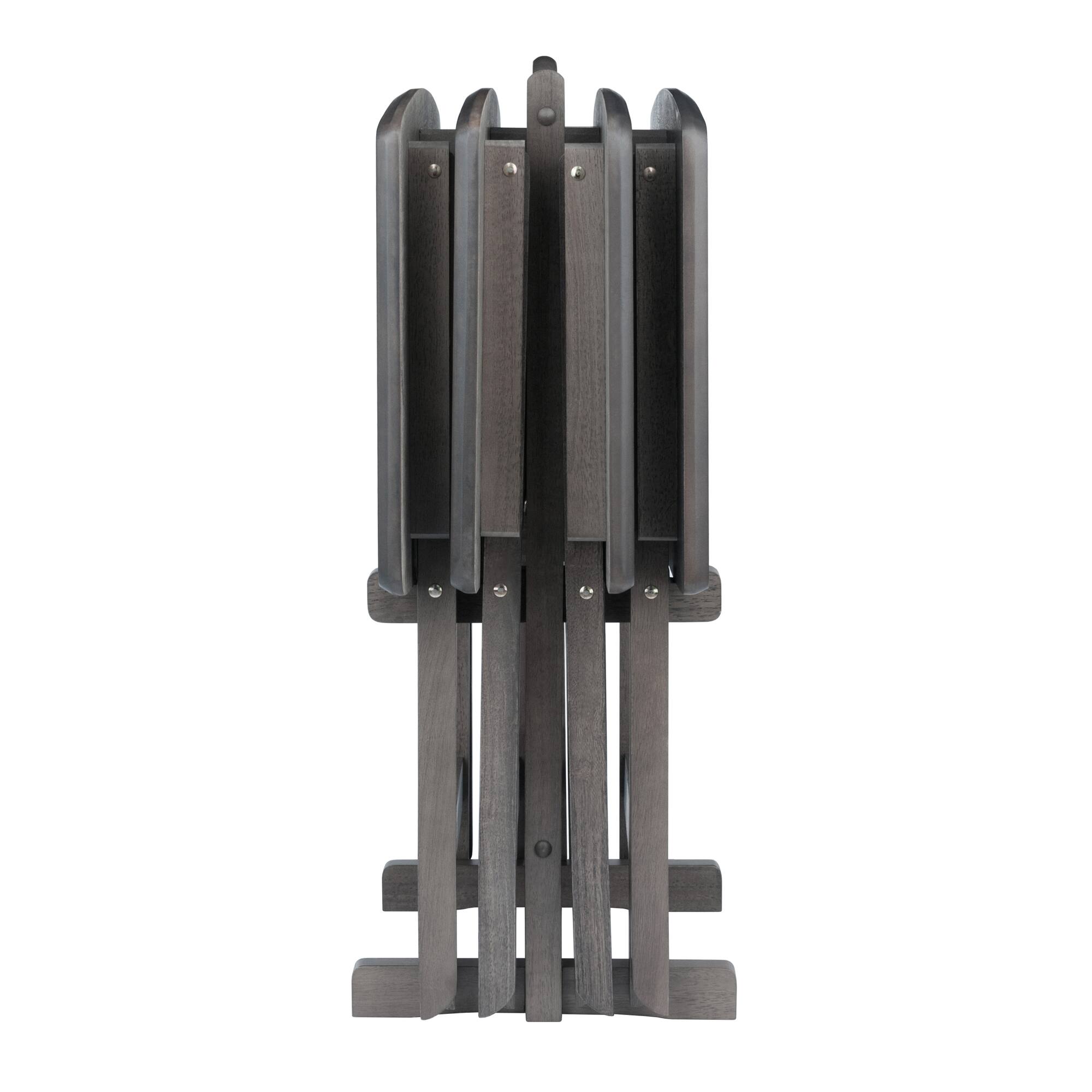 Alt View 5. Winsome Wood - Dylan 5-Pc Oversized Snack Table Set - Oyster Gray.