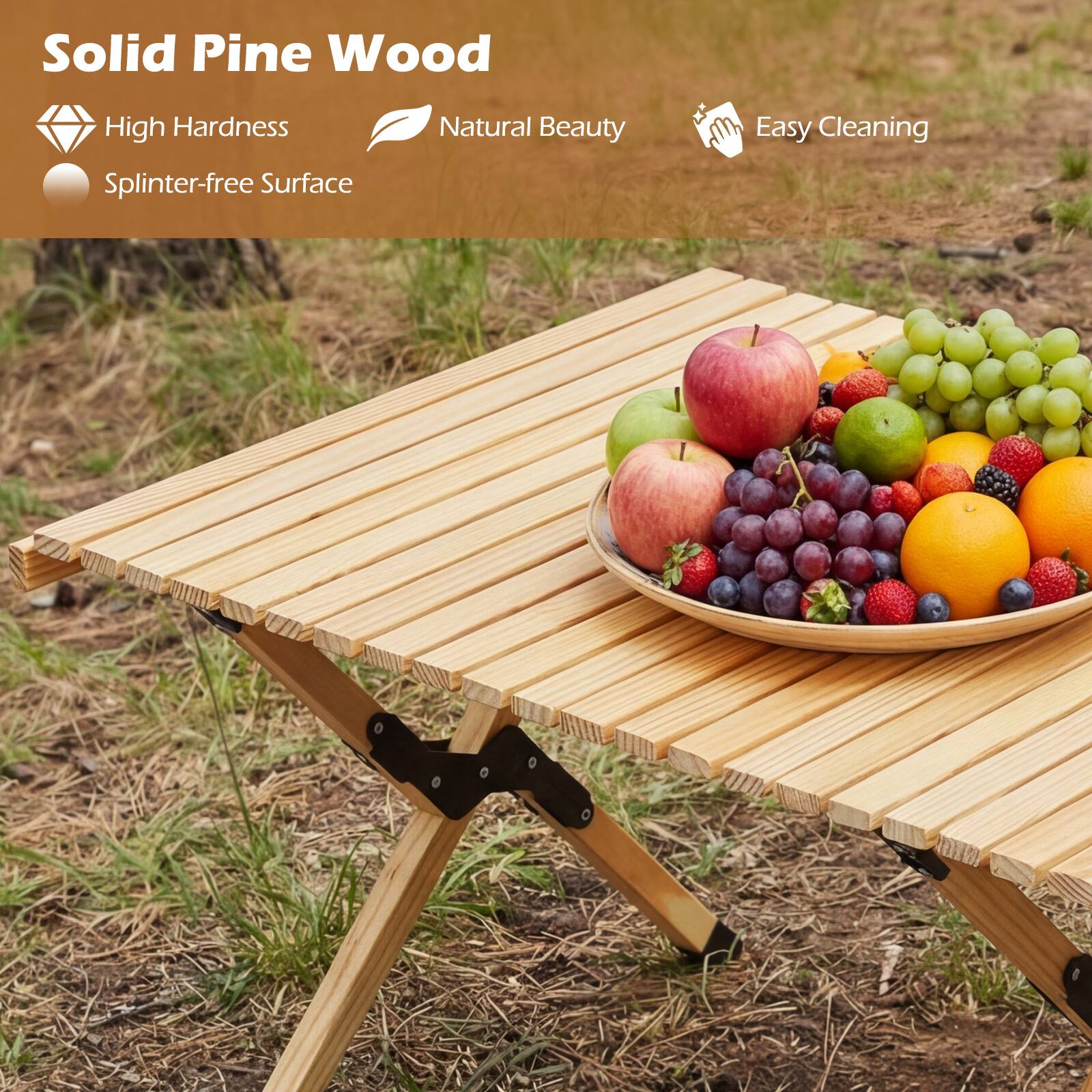 Solid Pine Wood  
- High Hardness  
- Natural Beauty  
- Easy Cleaning  
- Splinter-free Surface