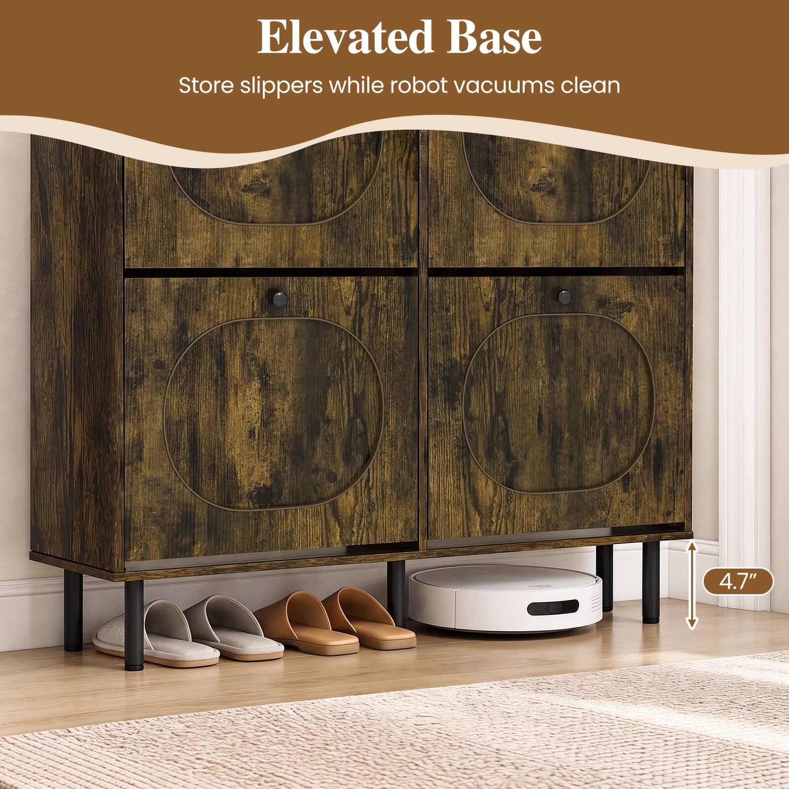 Elevated Base  
Store slippers while robot vacuums clean  
4.7"
